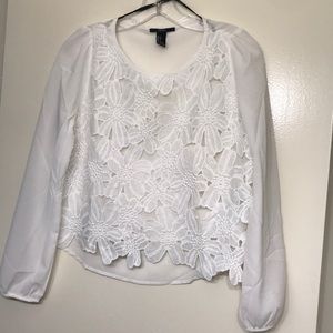NWOT Sheer Long Sleeve Crop